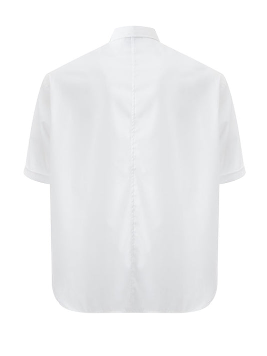 Elegant White Cotton Shirt with Short Sleeves
