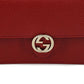 Elegant Red Leather Crossbody Shoulder Bag