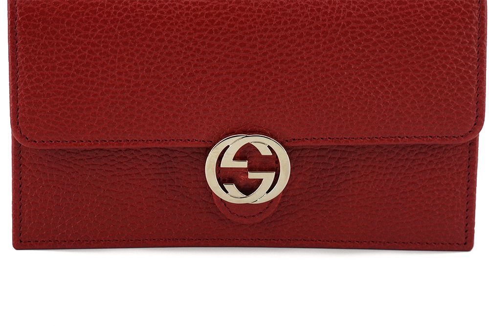 Elegant Red Leather Crossbody Shoulder Bag