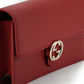 Elegant Red Leather Crossbody Shoulder Bag
