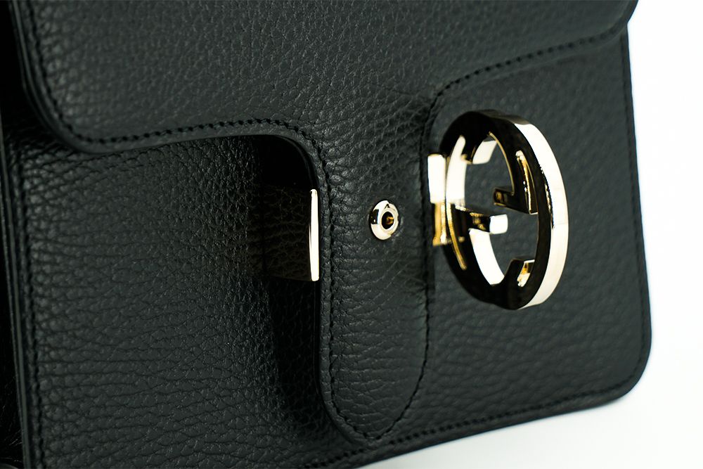 Elegant Black Leather Shoulder Bag