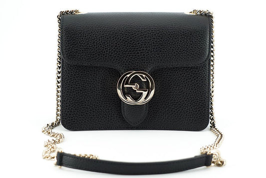 Elegant Black Leather Shoulder Bag