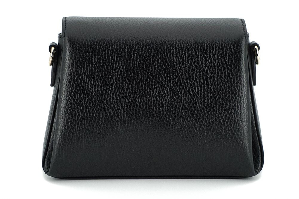 Elegant Black Calf Leather Shoulder Bag