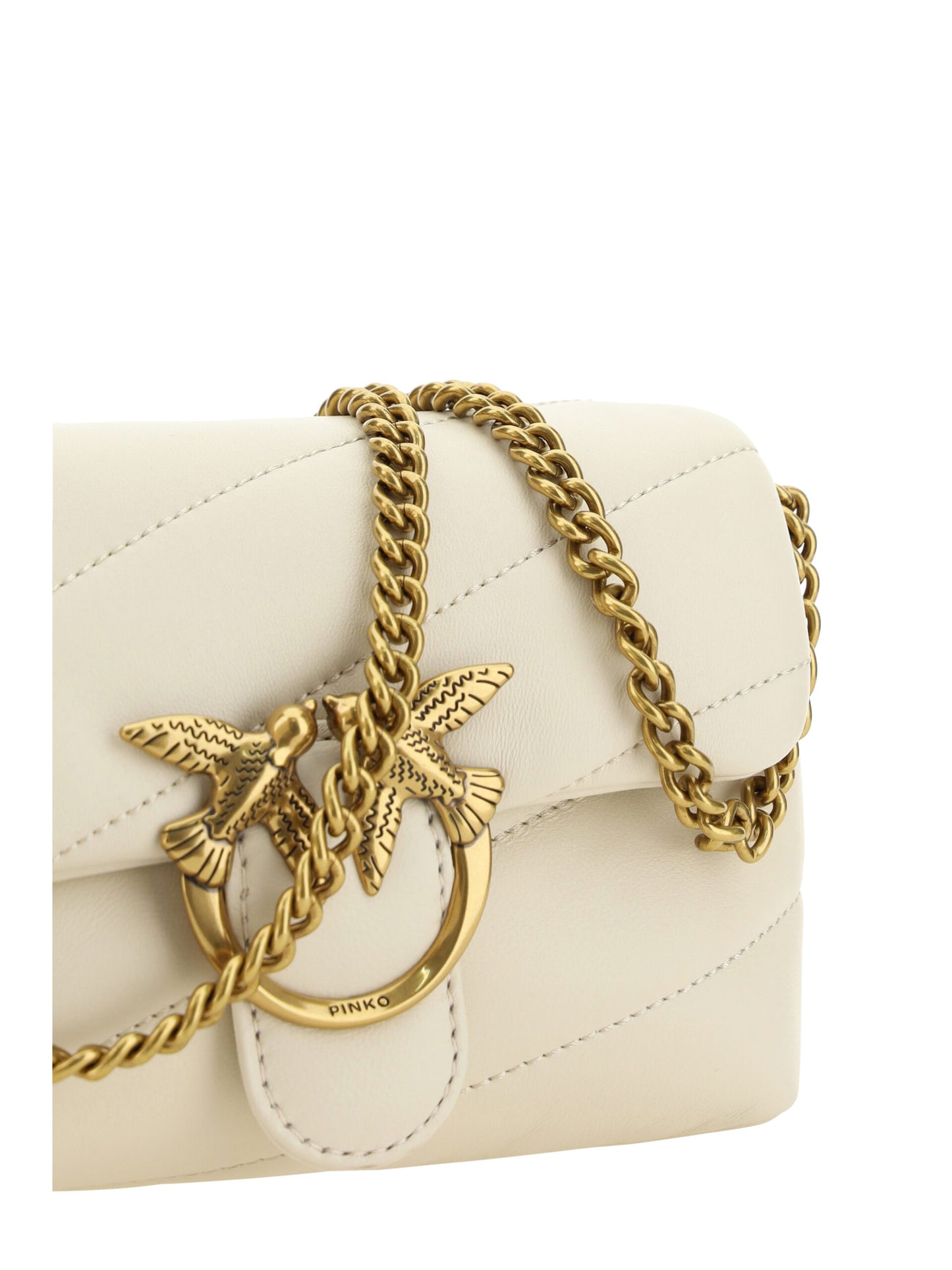 Elegant White Quilted Leather Shoulder Bag