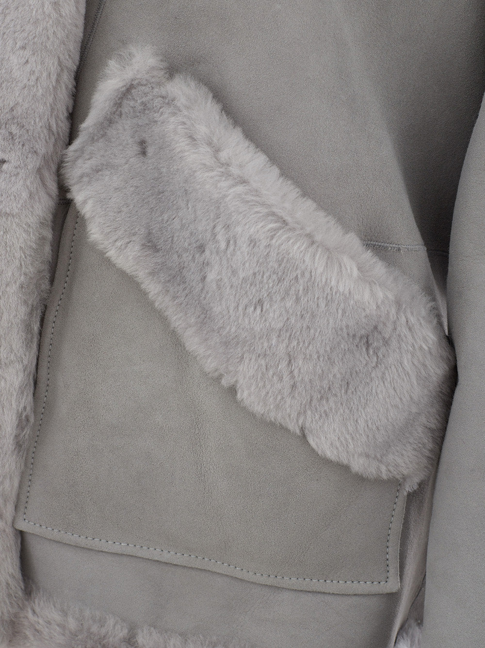 Elegant Sheepskin Fur-Detailed Jacket