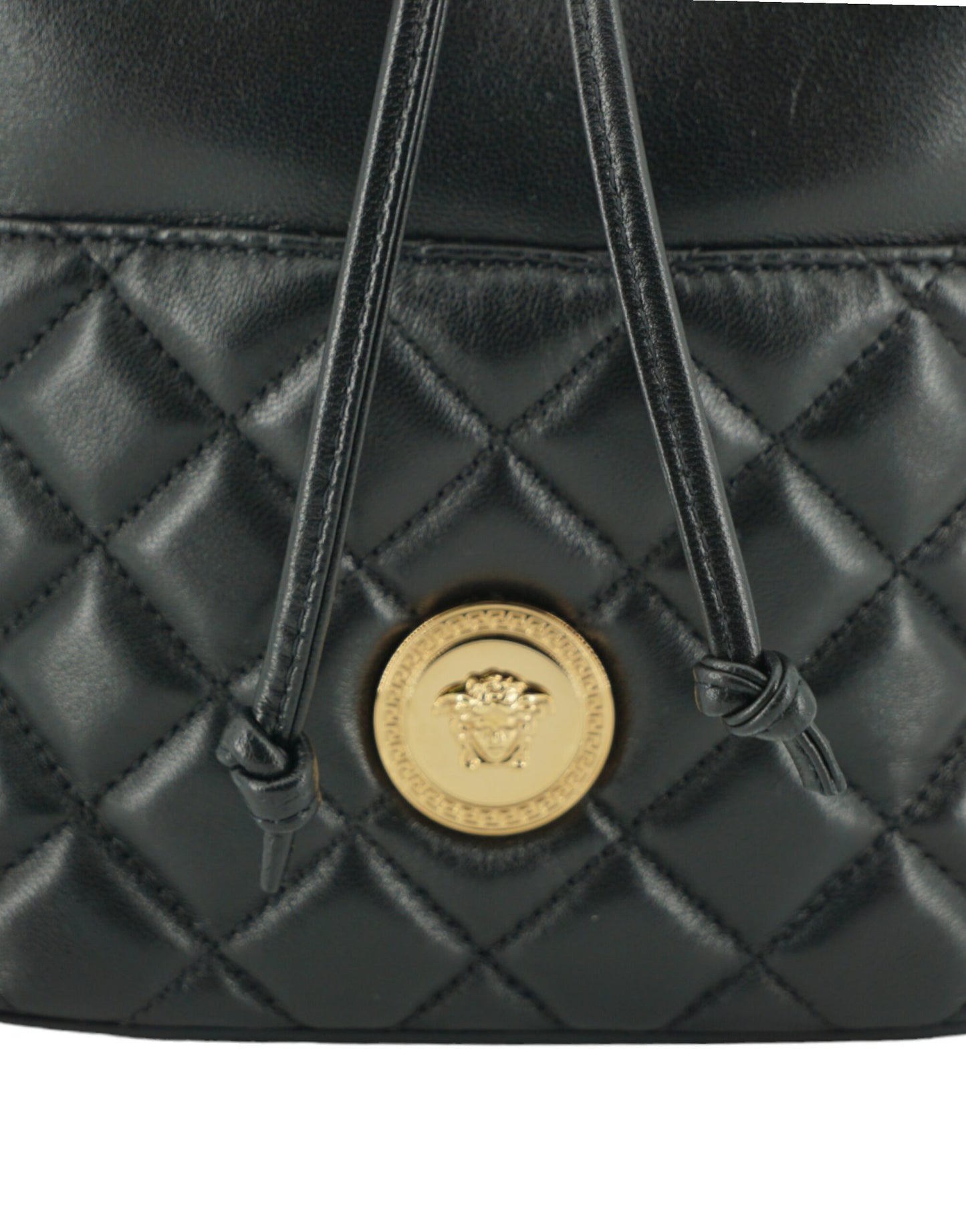 Elegant Black Leather Bucket Shoulder Bag