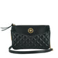 Elegant Black Lamb Leather Crossbody Pouch