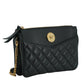 Elegant Black Lamb Leather Crossbody Pouch