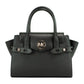 Carmen Medium Black Gold Saffiano Leather Satchel Handbag Purse Bag