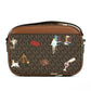 Jet Set Girls Large East West Brown PVC Zip Chain Crossbody Handbag