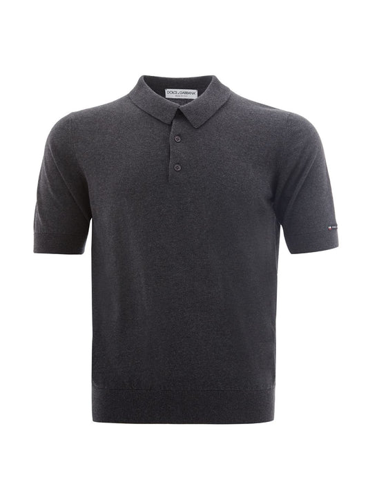 Chic Grey Cotton Classic Polo