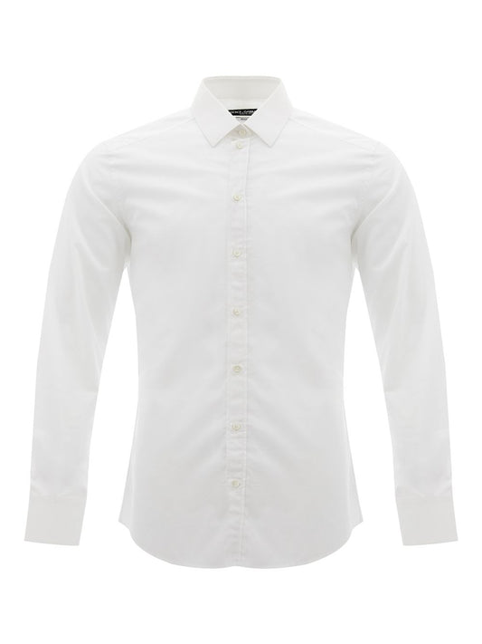 Elegant Slim Fit White Cotton Shirt