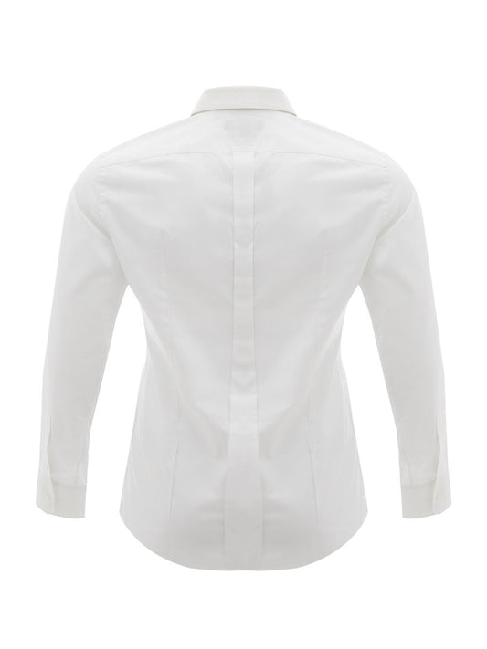 Elegant Slim Fit White Cotton Shirt