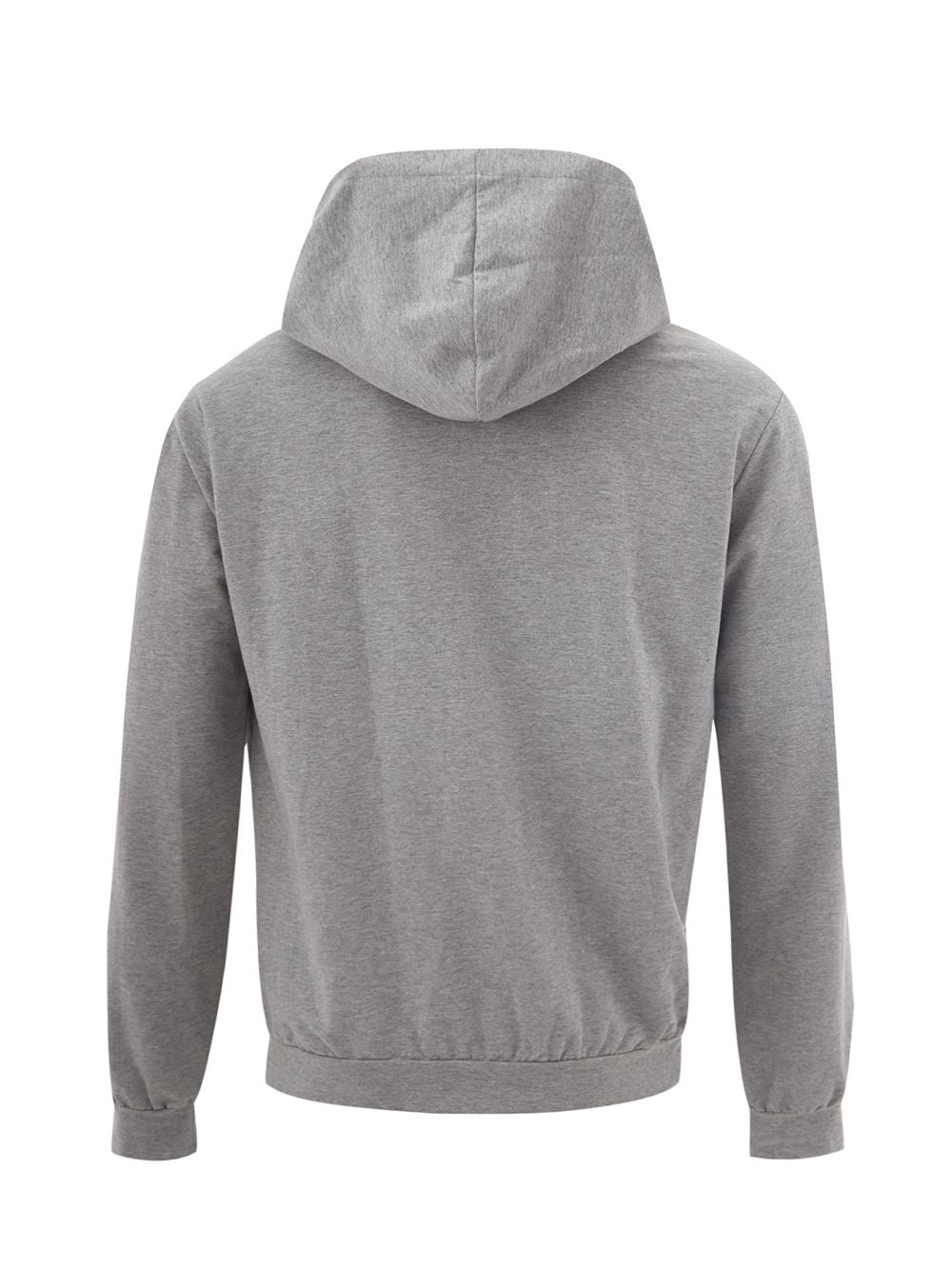 Elegant Grey Cotton Hooded Sweatshirt