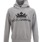Elegant Grey Cotton Hooded Sweatshirt