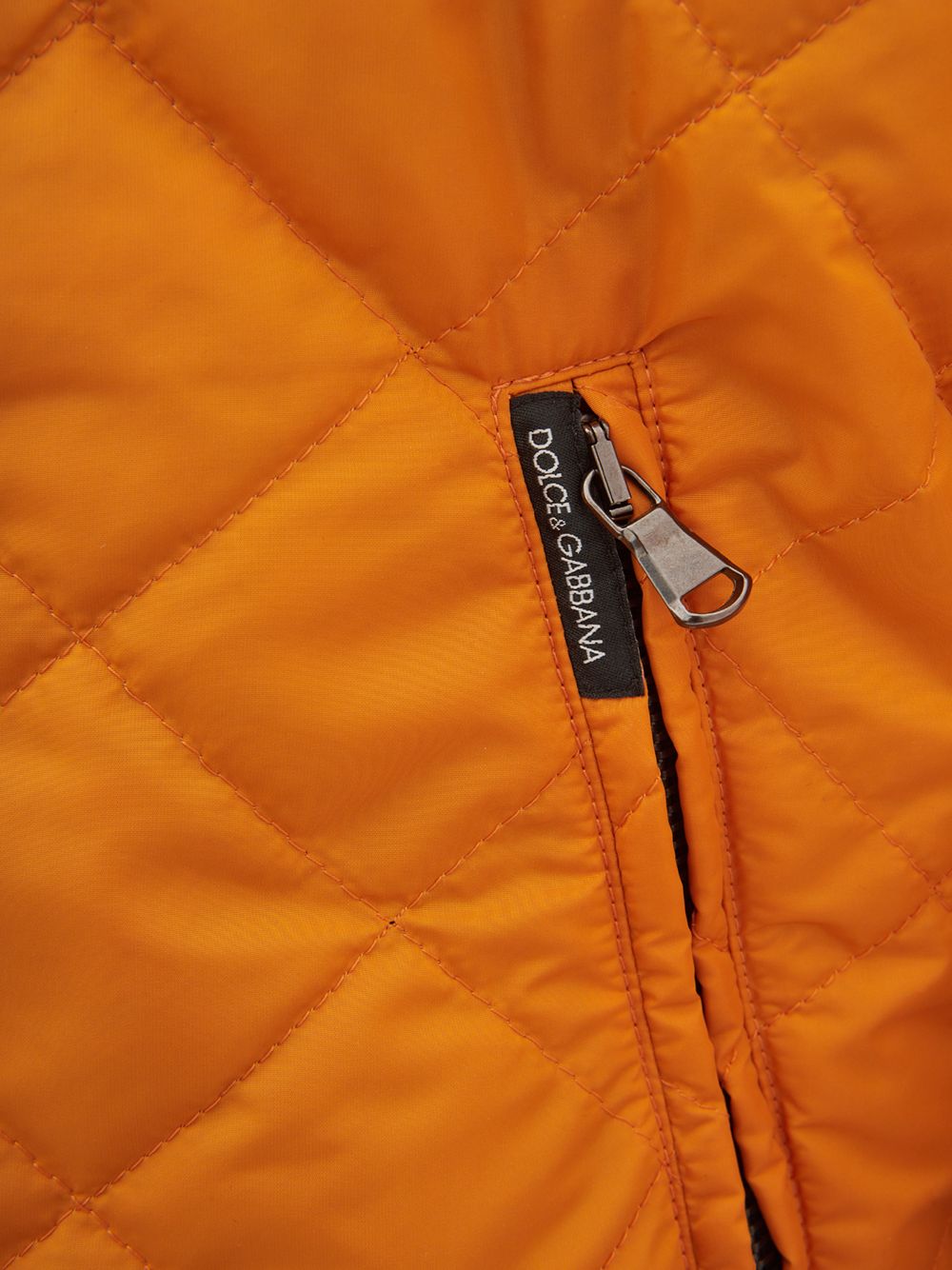 Quilted Orange Zip-Up Jacket