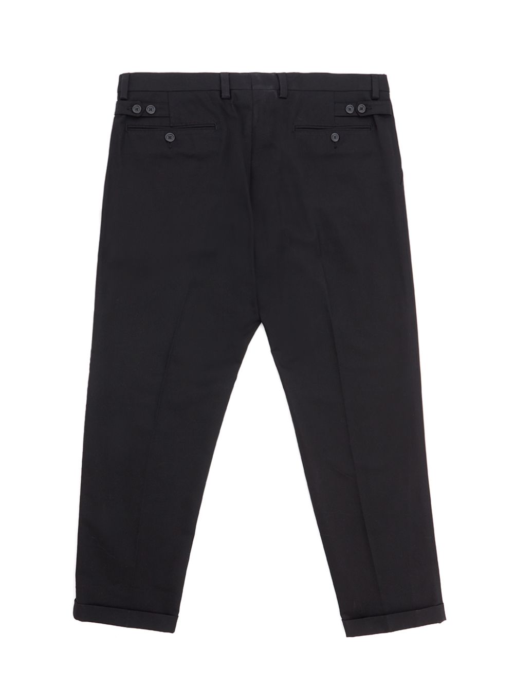 Svelte Black Cotton Chino Trousers