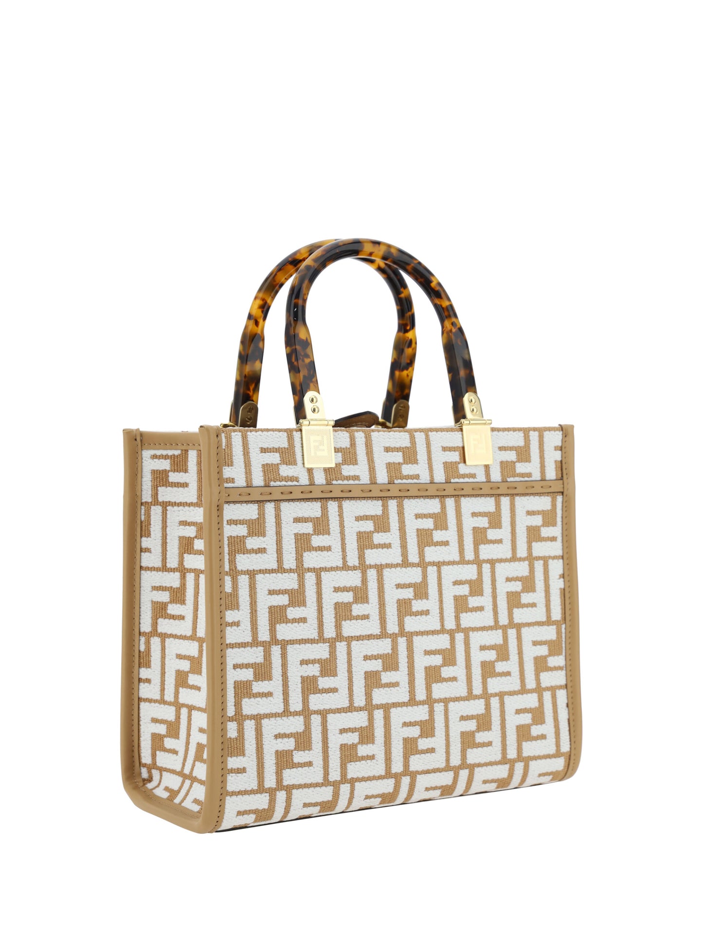 Chic Beige Sunshine Jacquard Handbag