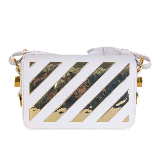 Chic Gold-Striped Mini Shoulder Bag