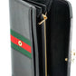 Elegant Black Leather Wallet with Gold-Toned Accents