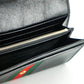 Elegant Black Leather Wallet with Gold-Toned Accents
