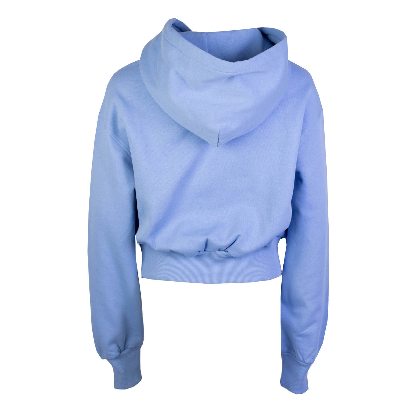 Elegant Light Blue Logo Cropped Sweatshirt