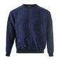 Elegant Blue Geometric Linen Sweatshirt