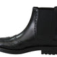 Chic Black Leather Ankle Oxford Boots