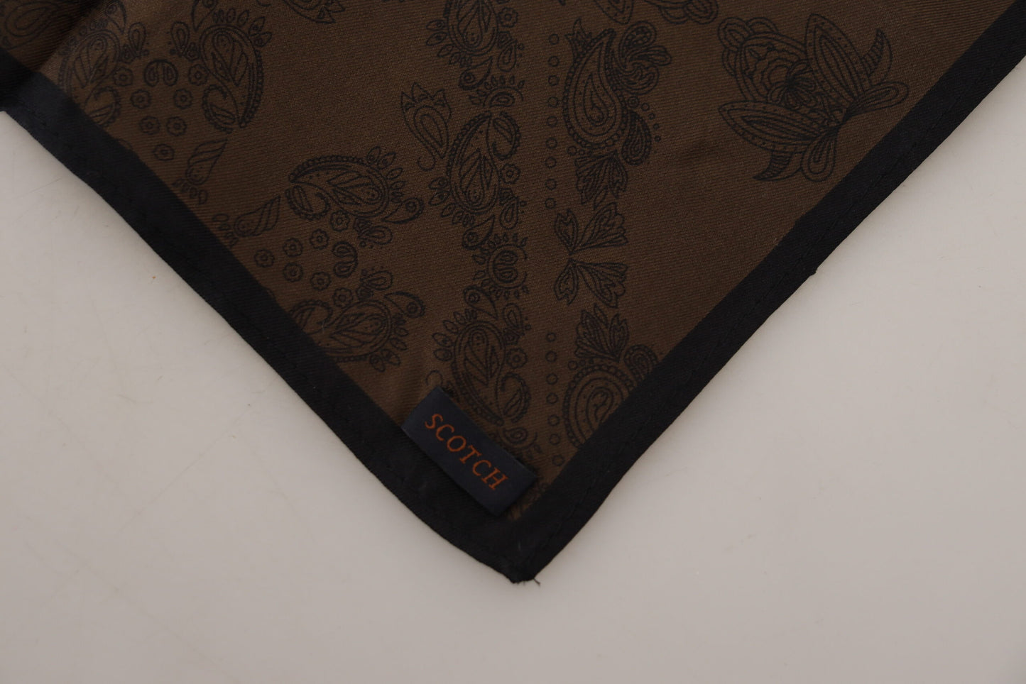 Brown Patterned Wrap Square Handkerchief Scarf