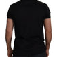 Black Silk V-Neck Short Sleeve T-shirt