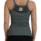 Chic Sleeveless Green Cotton Tank Top