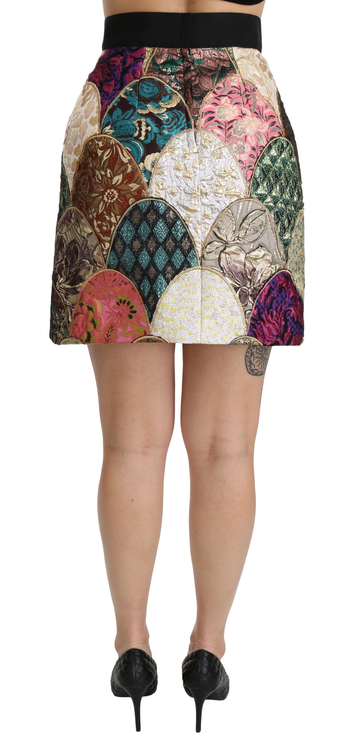 Vibrant Floral Jacquard Designer Skirt