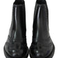 Chic Black Leather Ankle Oxford Boots