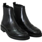 Chic Black Leather Ankle Oxford Boots