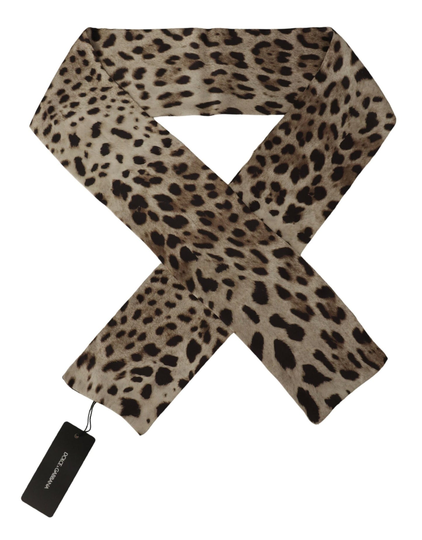 Elegant Silk Leopard Print Men's Scarf