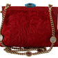 Opulent Red Fur VANDA Evening Clutch