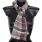 Elegant Multicolor Wool Scarf with Logo Embroidery