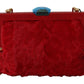 Opulent Red Fur VANDA Evening Clutch