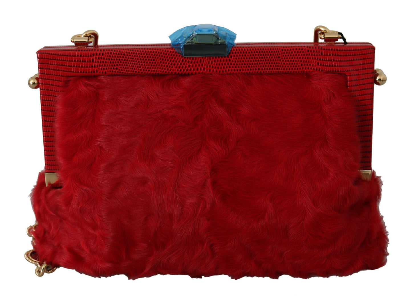 Opulent Red Fur VANDA Evening Clutch