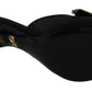 Elegant Black Silk Rose Heeled Sandals