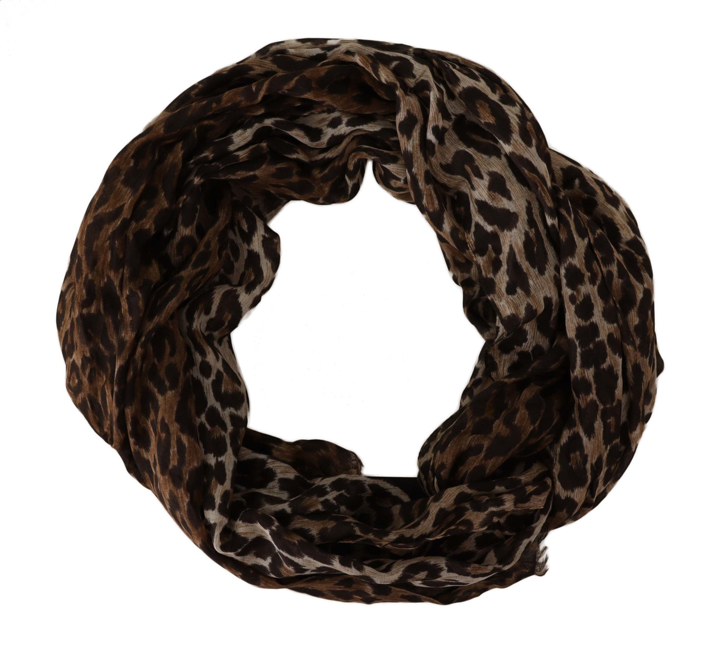 Elegant Leopard Print Modal-Cashmere Scarf