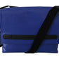 Elegant Blue & Black Cotton Blend Messenger Bag