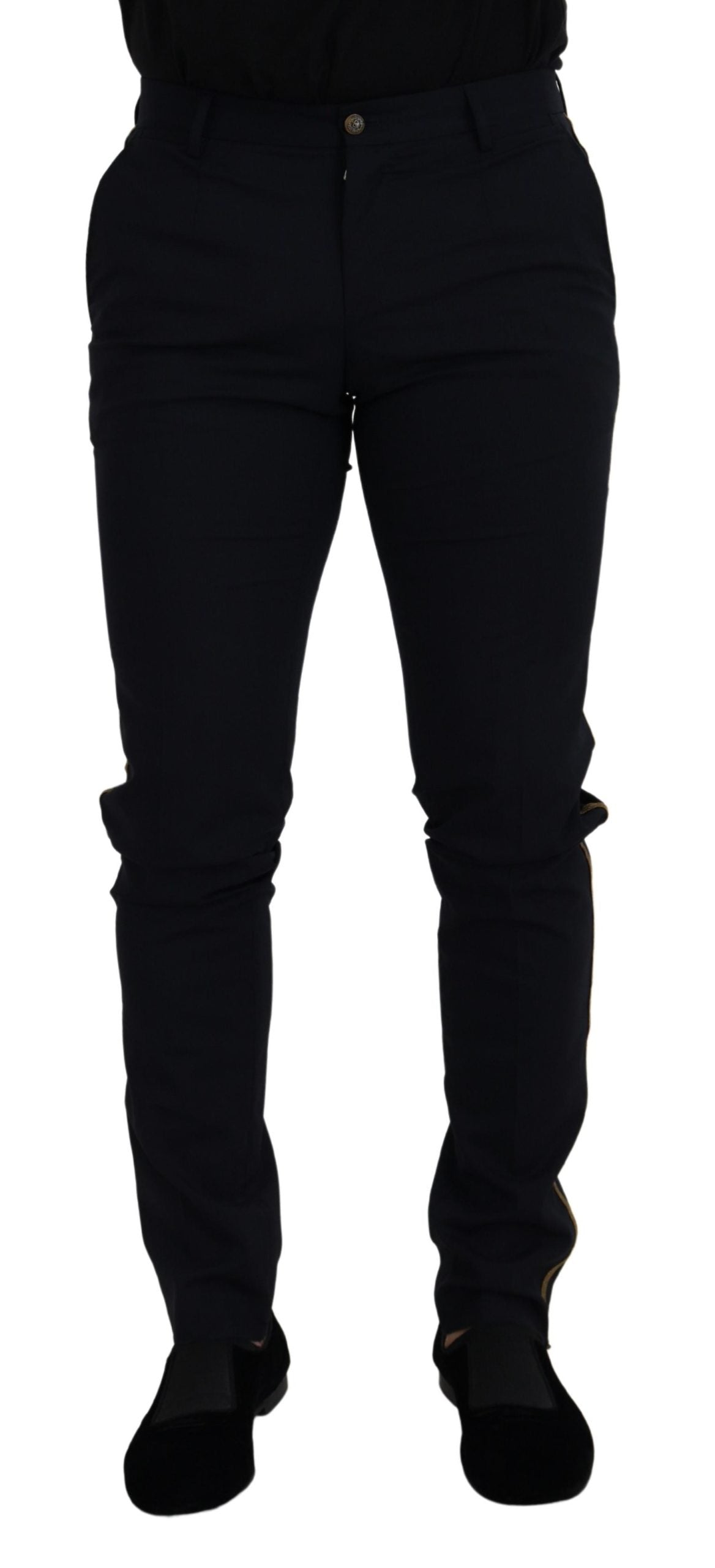 Black Wool Slim Formal Pants