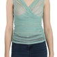 Green Cotton Stretch Mesh Tank Top
