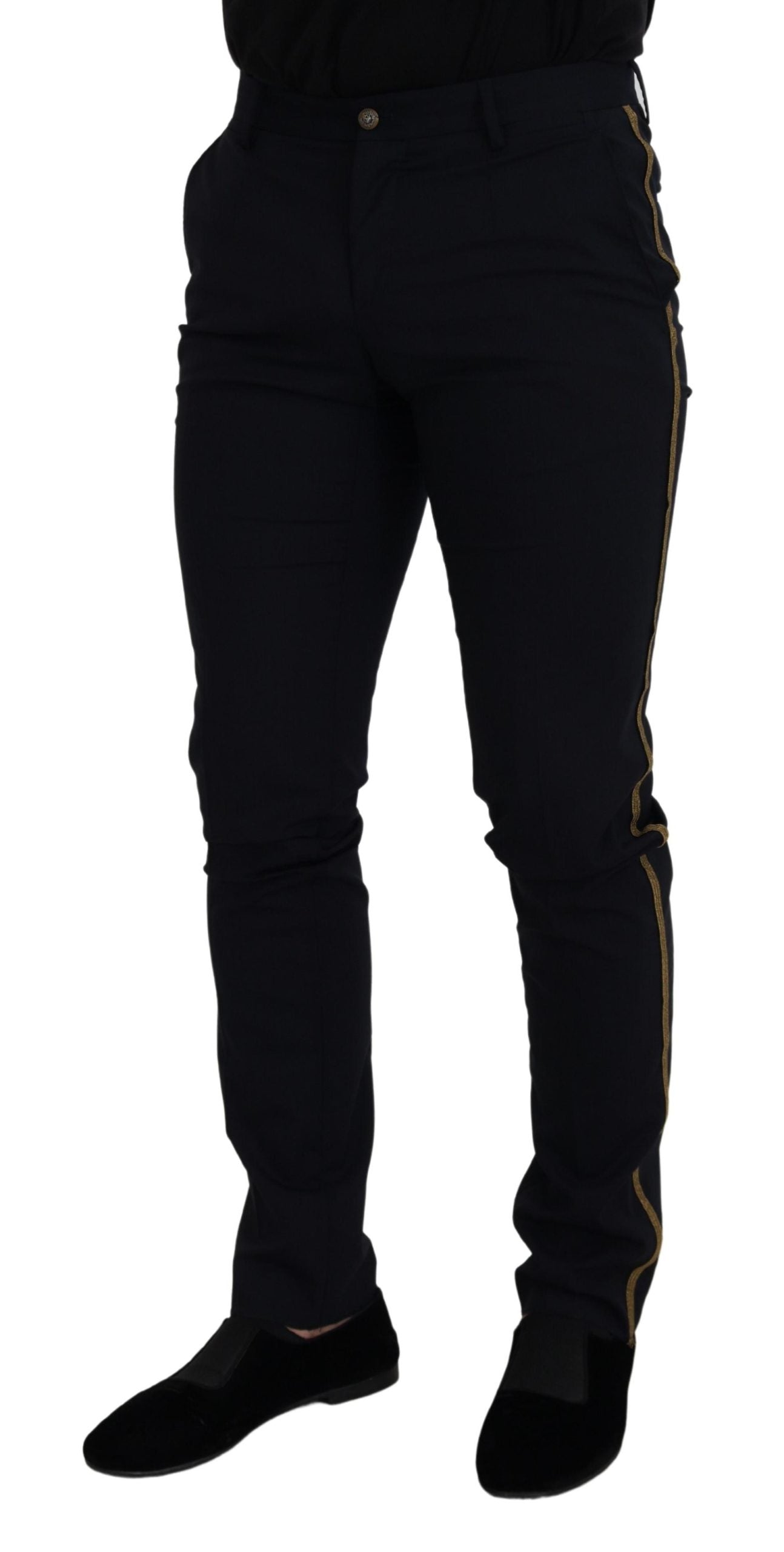 Black Wool Slim Formal Pants