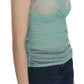 Green Cotton Stretch Mesh Tank Top