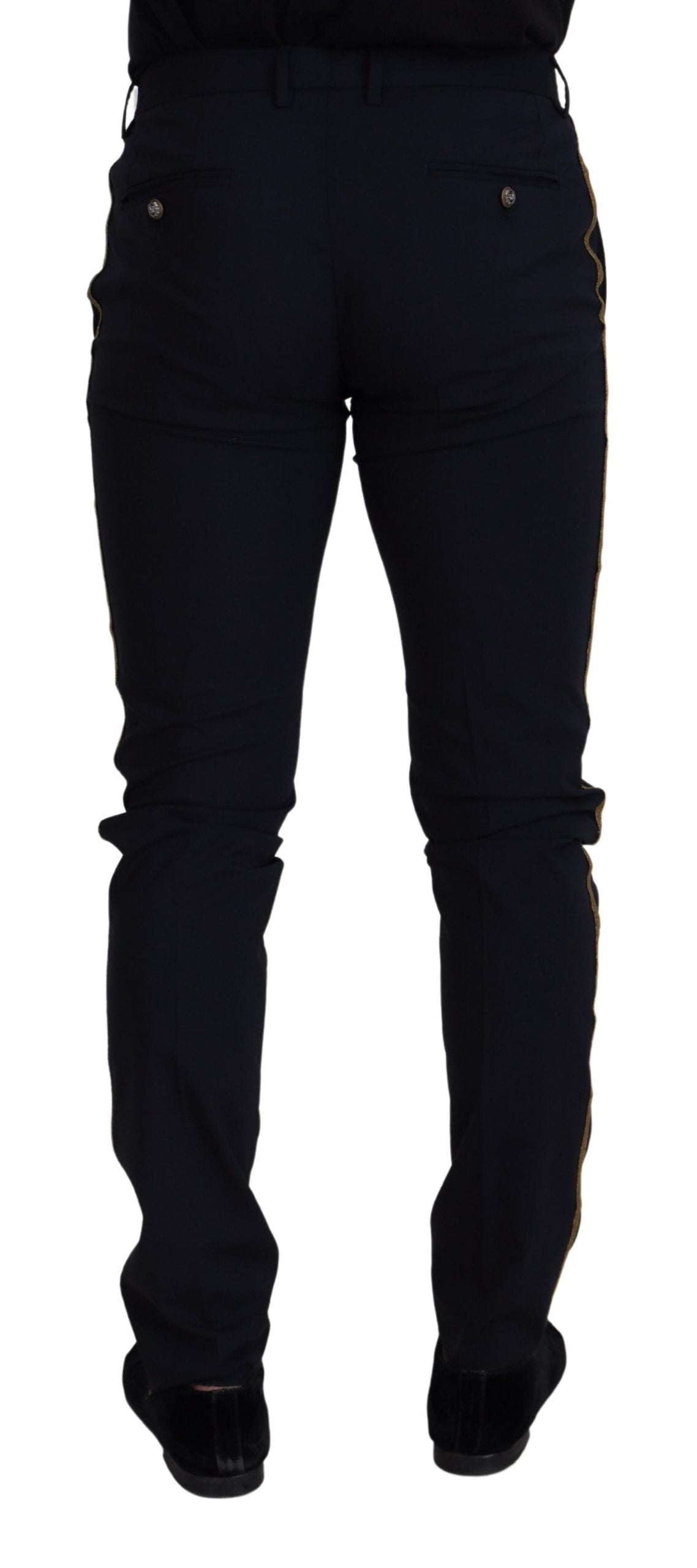 Black Wool Slim Formal Pants