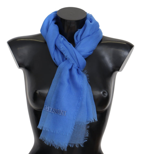 Elegant Cashmere Scarf in Rich Blue Hue