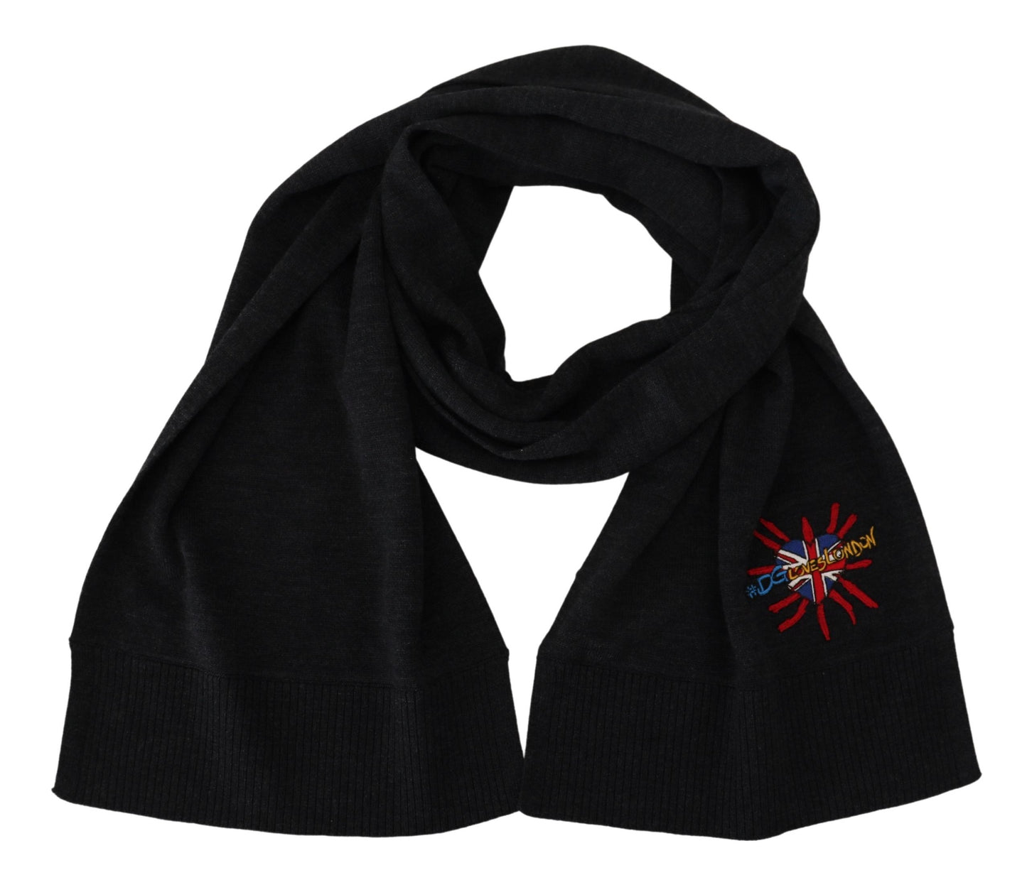 Black Sacred Heart #DGLovesLondon Wrap Scarf