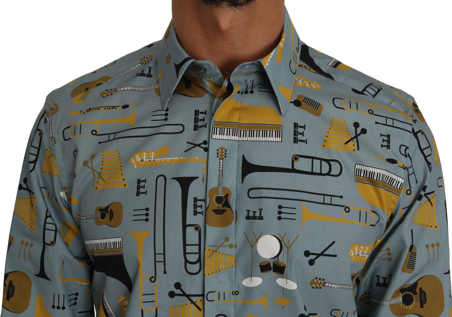 Jazz Print Slim Fit Cotton Shirt